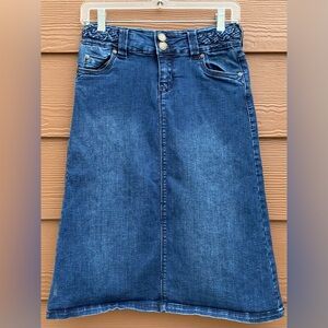 Esteez Blue Cotton Denim Midi Skirt Size 0